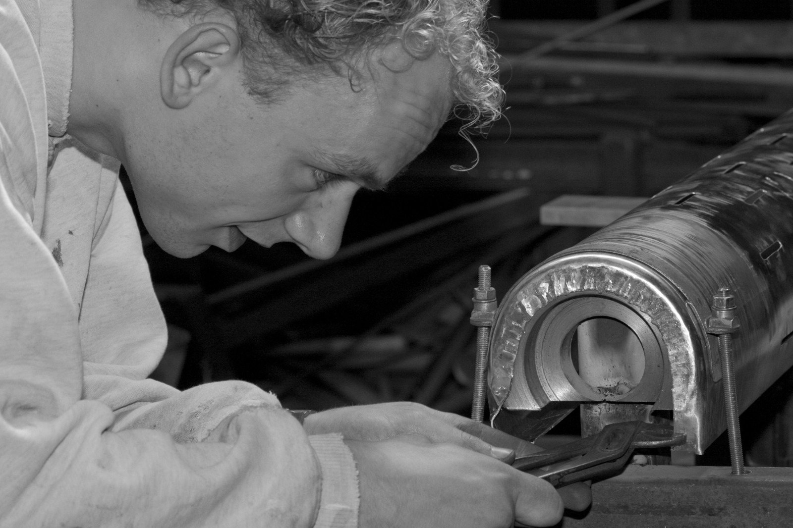 Windsculptuur in atelier